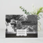 エレガントで黒いダマスク織の結婚式のリハーサルの夕食 招待状 (スタンド正面)