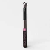 エレガントで黒いダマスク織は縞で飾り、 Case-Mate iPhoneケース (裏面/左)