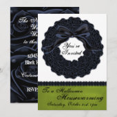 エレガントで黒いバラ 招待状 (正面/裏面)