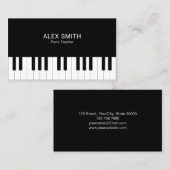 エレガントで黒いピアノの教師の名刺 名刺 (正面/裏面)