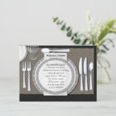 エレガントで黒いリハーサルの夕食の招待状 招待状 (スタンド正面)