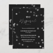 エレガントで黒い仮面舞踏会のパーティの招待状 招待状 (正面/裏面)