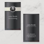 エレガントで黒い会計士の名刺 名刺 (正面/裏面)