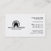 エレガントで黒い及び銀製の専門の不動産 名刺 (裏面)