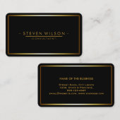 エレガントで黒い専門のモダンで明白な金ゴールド 名刺 (正面/裏面)