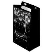 エレガントで黒い揺らめく星のメリークリスマス スモールペーパーバッグ (正面アングル)