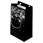 エレガントで黒い揺らめく星のメリークリスマス スモールペーパーバッグ (裏面アングル)