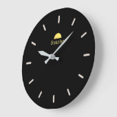 エレガントで黒い柱時計 ラージ壁時計 (傾斜)