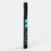 エレガントで黒い水のダマスク織のダイヤモンドの弓モノグラム Case-Mate iPhoneケース (裏面/右)