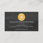 エレガントで黒い水彩画の木のヨガおよび黙想 名刺 (裏面)