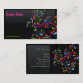 エレガントで黒い美容院の名刺 名刺 (正面/裏面)