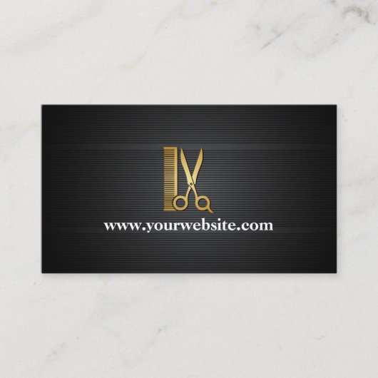 エレガントで黒い金ゴールドのヘアーサロン(個人化して下さい) 名刺 (正面)