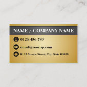 エレガントで黒い金ゴールドのヘアーサロン(個人化して下さい) 名刺 (裏面)