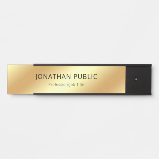 エレガントで黒い金ゴールドのモダンな魅力の贅沢のつるすこと サインプレート (正面)