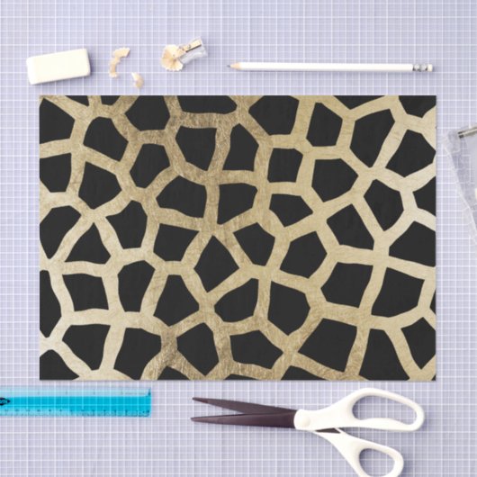 エレガントで黒い金ゴールドのモダンのアニマルプリント 薄葉紙 (クラフト)