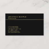 エレガントで黒い金ゴールドの専門のモダンなモノグラム 名刺 (裏面)