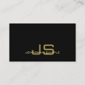エレガントで黒い金ゴールドの専門のモダンなモノグラム 名刺 (正面)