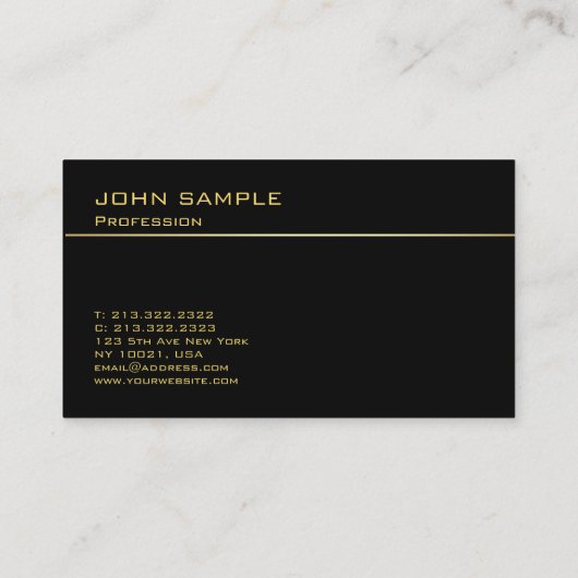 エレガントで黒い金ゴールドの専門のモダンなモノグラム 名刺 (裏面)