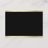 エレガントで黒い金ゴールドの平野の流行の豪華なモダン 名刺 (裏面)