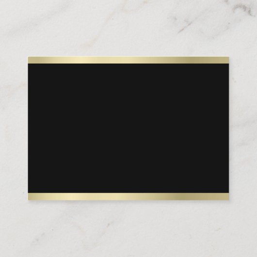 エレガントで黒い金ゴールドの平野の流行の豪華なモダン 名刺 (裏面)