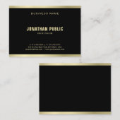 エレガントで黒い金ゴールドの平野の流行の豪華なモダン 名刺 (正面/裏面)