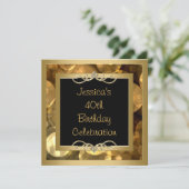 エレガントで黒い金ゴールドの泡金属フレームのパーティー 招待状 (スタンド正面)