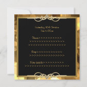 エレガントで黒い金ゴールドの泡金属フレームのパーティー 招待状 (裏面)