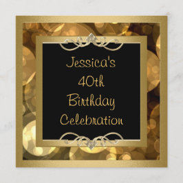 エレガントで黒い金ゴールドの泡金属フレームのパーティー 招待状