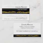 エレガントで黒い金ゴールドの高価なイベントの計画 名刺 (正面/裏面)