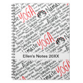 エレガントで黒くおよび赤いヨガははす花を置きます ノートブック (正面)