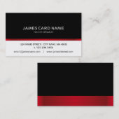 エレガントで黒くか白い赤線名刺 名刺 (正面/裏面)