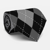 エレガントで黒くアーガイル柄のなパターン結婚式のタイ ネクタイ (ロール)