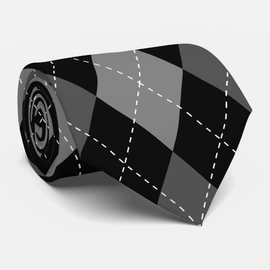 エレガントで黒くアーガイル柄のなパターン結婚式のタイ ネクタイ (ロール)