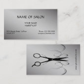エレガントで黒くフェイクな銀は美容師を切ります 名刺 (正面/裏面)