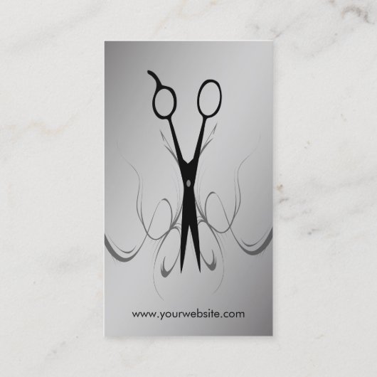 エレガントで黒くフェイクな銀は美容師を切ります 名刺 (裏面)