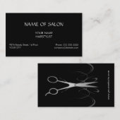 エレガントで黒くフェイクな銀製の美容師 名刺 (正面/裏面)
