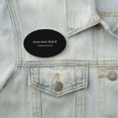 エレガントで黒くモダンなシンプルな設計のテンプレートの楕円形 名札 (インサイチュ)