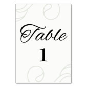 エレガントで黒く及び白いテーブルカード テーブルナンバー (裏面)