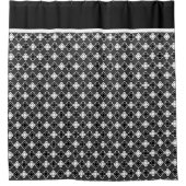 エレガントで黒く及び白い二重クローバーパターン シャワーカーテン (正面)