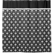 エレガントで黒く及び白い二重クローバーパターン