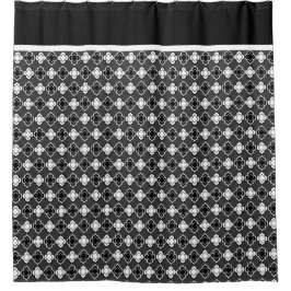 エレガントで黒く及び白い二重クローバーパターン シャワーカーテン