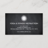 エレガントで黒く及び白い日曜日のロゴのヨガ 名刺 (裏面)