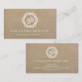 エレガントで黒く及び白い曼荼羅の芸術のロゴのヨガ 名刺 (正面/裏面)