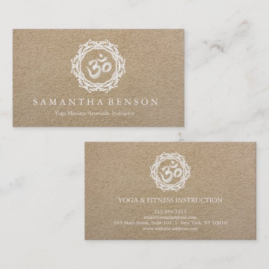 エレガントで黒く及び白い曼荼羅の芸術のロゴのヨガ 名刺 (正面/裏面)