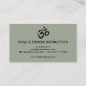 エレガントで黒く及び白いOmのロゴのヨガ 名刺 (裏面)