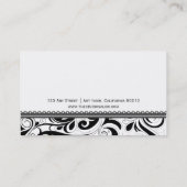 エレガントで黒く渦巻形のな渦巻の名刺のテンプレート 名刺 (裏面)