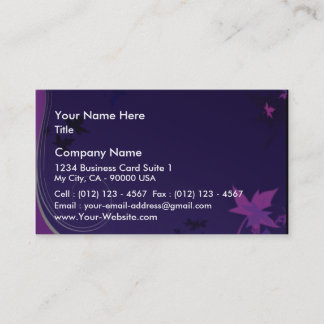 エレガントで黒く、ピンクの葉 名刺