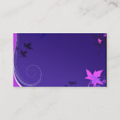 エレガントで黒く、ピンクの葉 名刺 (裏面)