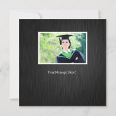 エレガントで黒く、白くおよび赤い卒業は感謝していしています サンキューカード (裏面)