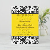 エレガントで黒く、白く、及び黄色の結婚式招待状 招待状 (スタンド正面)